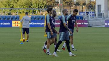 Entrenamiento del Barcelona en el Avaya Stadium.
