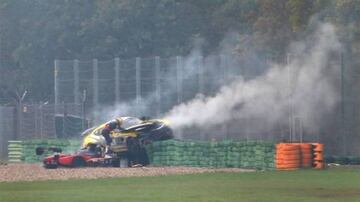 Accidente sufrido por Tom Boonen en el Supercar de Benelux.