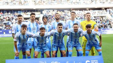 Alineación del Málaga ante el Racing de Ferrol.