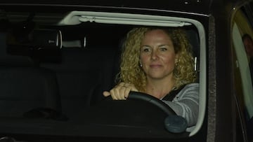 Natalia Simeone, saliendo del Vicente Calderón en una imagen de archivo.