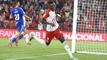 Sadiq, celebrando un gol al Tenerife esta temporada.