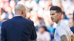 James, convocado por Zidane para el partido ante Eibar