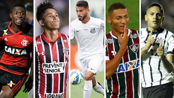 J&oacute;venes a seguir en el Brasileirao 2017.