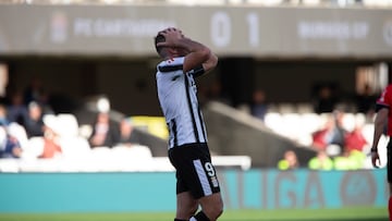 Ortuño, en el choque ante el Burgos CF.