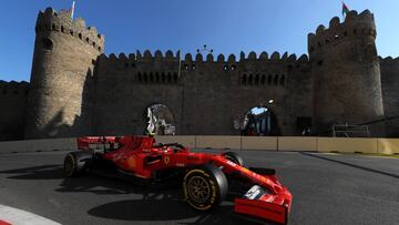 Formula One F1 - Azerbaijan Grand Prix - Baku City Circuit, Baku, Azerbaijan - April 26, 2019   Ferrari&#039;s Charles Leclerc in action during practice   REUTERS/Anton Vaganov