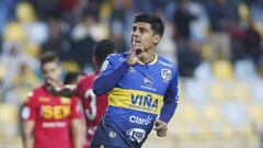 Futbol, Everton vs Union Espaola.  Undecima fecha, campeonato nacional 2018.  El jugador de Union Espaola Patricio Rubio celebra su gol contra Everton durante el partido de primera division disputado en el estadio Sausalito de Vina del Mar, Chile.  28/04/2018  Raul Zamora/Photosport   Football, Everton vs Union Espanola.  11th date, National Championship 2018.  Union Espanola's player Patricio Rubio celebrates after scoring against Everton during the first division football match at the Sausalito stadium in Vina del Mar, Chile.  27/04/2018  Raul Zamora/Photosport