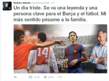 El mundo del deporte despide a Johan Cruyff en las redes sociales