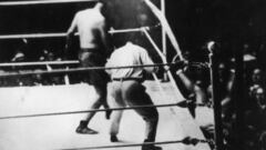 14 de septiembre de 1923. Luis Ángel Firpo fue el primer boxeador latinoamericano en disputar un campeonato mundial de pesos pesados. Perdió el título ante Jack Dempsey en el segundo asalto por KO.