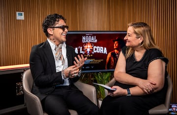 Christian Nodal habla con Carmen Colino en las oficinas de Sony en Madrid.