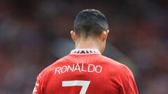 MANCHESTER, ENGLAND - JULY 31: Cristiano Ronaldo of Manchester United wearing the number 7 shirt during the Pre-Season Friendly match between Manchester United and Rayo Vallecano at Old Trafford on July 31, 2022 in Manchester, England. (Photo by Simon Stacpoole/Offside/Offside via Getty Images)