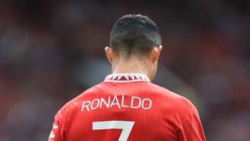 MANCHESTER, ENGLAND - JULY 31: Cristiano Ronaldo of Manchester United wearing the number 7 shirt during the Pre-Season Friendly match between Manchester United and Rayo Vallecano at Old Trafford on July 31, 2022 in Manchester, England. (Photo by Simon Stacpoole/Offside/Offside via Getty Images)