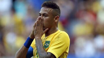 Neymar, en la selección olímpica de Brasil.