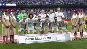 Once del Real Madrid ante el Barcelona en la Supercopa de España.