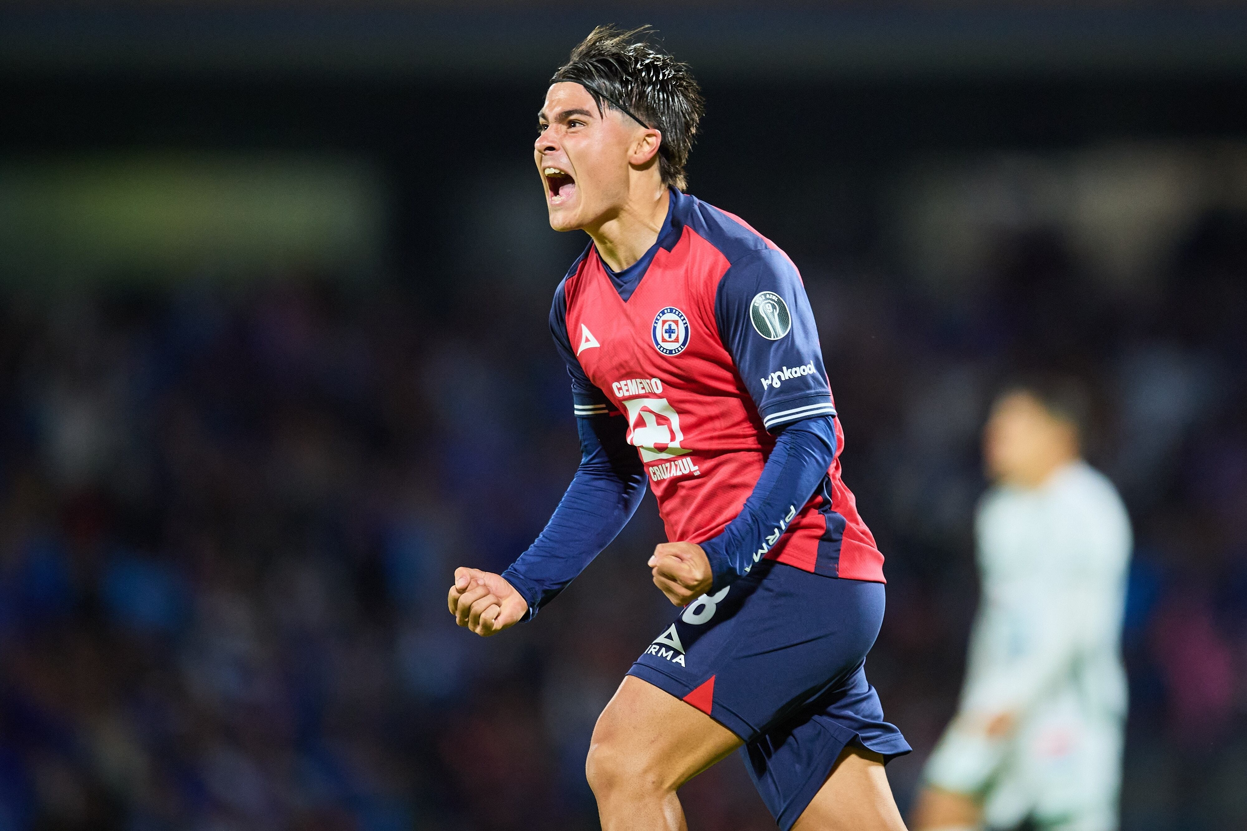 Luka Romero celebrates his goal 1-1 of Cruz Azul during the 16th round match between Cruz Azul and Leon as part of the Liga BBVA MX, Torneo Clausura 2025 at Olimpico Universitario Stadium, on April 15, 2025 in Mexico City, Mexico.