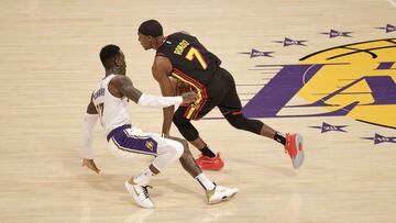 Rajon Rondo, durante un partido de la NBA entre Los Angeles Lakers y Atlanta Hawks.
