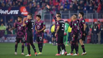 Jugadores de méxico previo al partido contra Estados Unidos
