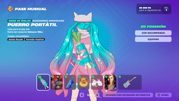 fortnite hatsune miku pase musical