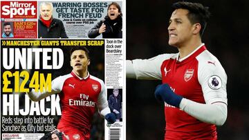 El atacante chileno del Arsenal, Alexis S&aacute;nchez, pretendido por Manchester United y Manchester City.