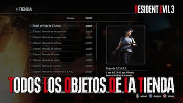 Gu&iacute;a Resident Evil 3 Remake: todos los objetos de la tienda, y c&oacute;mo conseguirlos