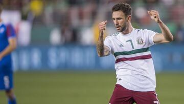 Foto de acci&oacute;n durante el partido amistoso de preparaci&oacute;n M&eacute;xico vs Islandia, correspondiente a la Fecha FIFA, en el Levis Stadium, en la foto:  Miguel Lay&uacute;n.
 
 
 23/03/18/Mexsport/Cristian de Marchena.
 