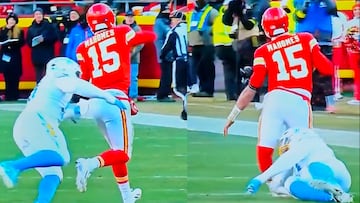 El momento exacto de la lesión de Mahomes en la eliminación de los Chiefs