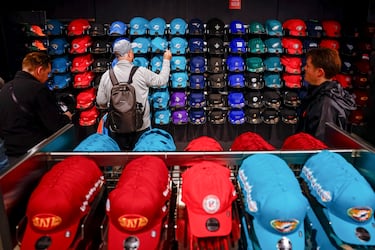 View of the official NFL store offering products from all 32 teams.
