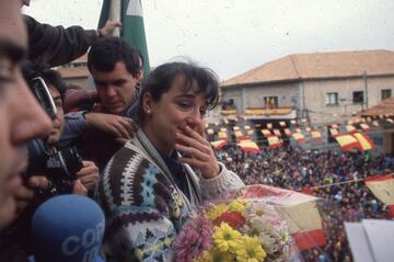 Blanca Fernández Ochoa es recibida en Cercedilla.