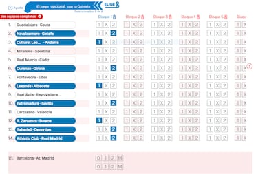 Elige 8 de La Quiniela jornada 25 - 2/12/25 