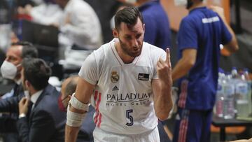 Rudy Fernández, alero del Real Madrid, durante las semifinales de la Liga Endesa ante el Valencia.