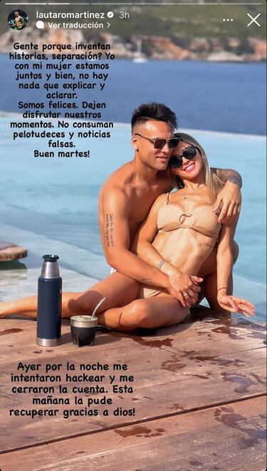 Las explicaciones de Lautaro Martínez tras cerrar su Instagram: ¿crisis con Agustina Gandolfo?