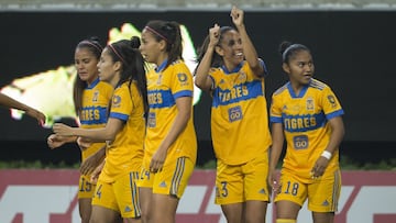 during the game Guadalajara vs Tigres UANL, corresponding to first leg match Final of the Liga BBVA MX Femenil Clausura Guard1anes 2021, at Akron Stadium, on May 24, 2021.
<br><br>
durante el partido Guadalajara vs Tigres UA