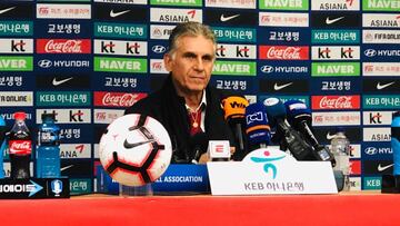 Carlos Queiroz durante la rueda de prensa posterior a la derrota de Colombia ante Corea del Sur en Seúl.