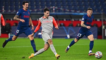 Dominik Szoboszlai, durante el partido contra el Atl&eacute;tico.