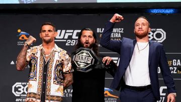 Dustin Poirier y Justin Gaethje en el cara a cara previo del UFC 291.