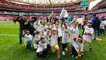 Dolphins NFL Flag Clinic in Madrid, Spain, Friday, Nov. 14, 2025, (Doug Benc/AP Content Services for the NFL)