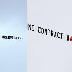 Pique de pancartas en el cielo por el futuro de Arsene Wenger