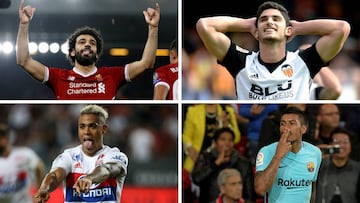 Salah (Liverpool), Guedes (Valencia), Mariano (Olympique de Lyon) y Paulinho (Barcelona).