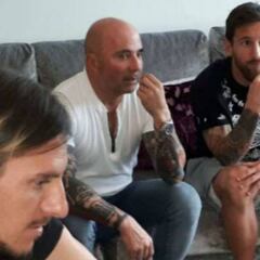 Sampaoli se reunió con Messi