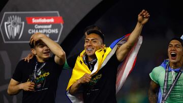 LOS ANGELES, CALIFORNIA - JUNE 04: �ngel Mena #13 of Leon celebrates after a 1-0 win against Los Angeles FC in the Concacaf Champions League 2023 at BMO Stadium on June 04, 2023 in Los Angeles, California.   Ronald Martinez/Getty Images/AFP (Photo by RONALD MARTINEZ / GETTY IMAGES NORTH AMERICA / Getty Images via AFP)