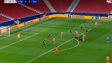 Marcos Llorente y su golazo con la zurda en el Atlético-Salzburgo