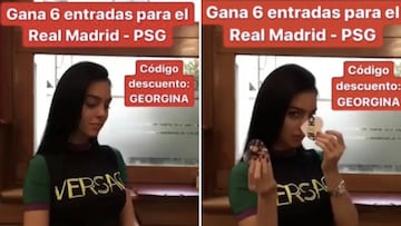 Georgina Rodr&iacute;guez promociona un sorteo de entradas para el Madrid-PSG. Foto: Instagram