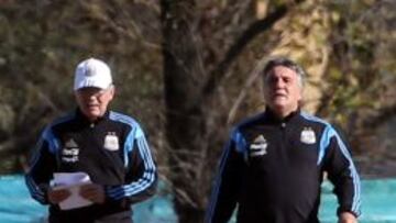 Alejandro Sabella, en las instalaciones de Ezeiza.