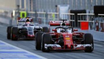 Sebastian Vettel volvió a probar el 'Halo' en el Ferrari.