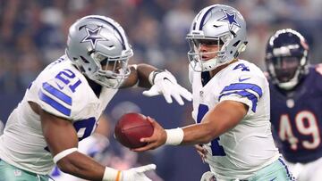 Zeke Elliott contra el muro de los Green Bay Packers