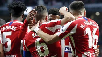 Koke celebra su gol al Espanyol. 