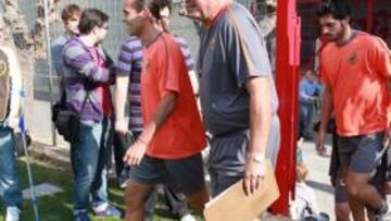 <b>PRIMER DÍA. </b>D'Alessandro, antes de empezar el entrenamiento.