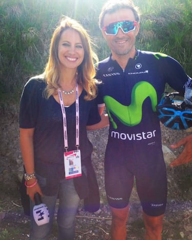 Luis Enrique, un aficionado más en la meta del Giro en Risoul