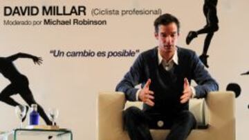 David Millar, durante su intervenci&oacute;n en Madrid.