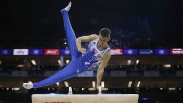 El gimnasta brit&aacute;nico Max Whitlock, durante una prueba de la Copa del Mundo de Gimnasia Art&iacute;stica.