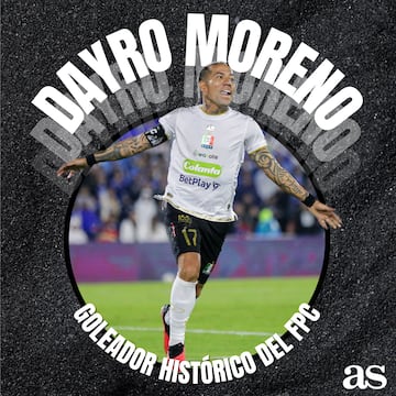 Dayro moreno se convierte en goleador histórico del FPC.